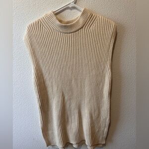 H&M Women's Beige Ribbed Turtleneck Sweater